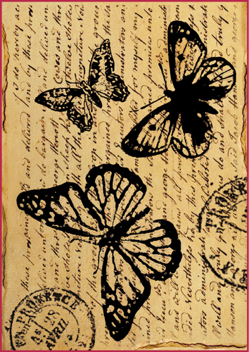 Рисовая бумага для декупажа Stamperia DFSA4100 Бабочки и старинное письмо